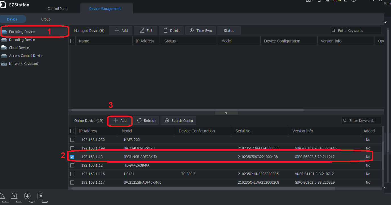 ¿Cómo agregar una cámara de UNV a EZStation 3.0 desde mi LAN? Centro