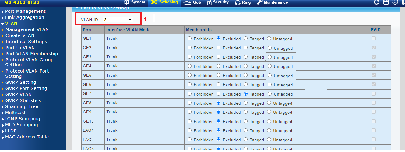 Creación de puertos VLAN, switch GS42108T2S Centro de Ayuda