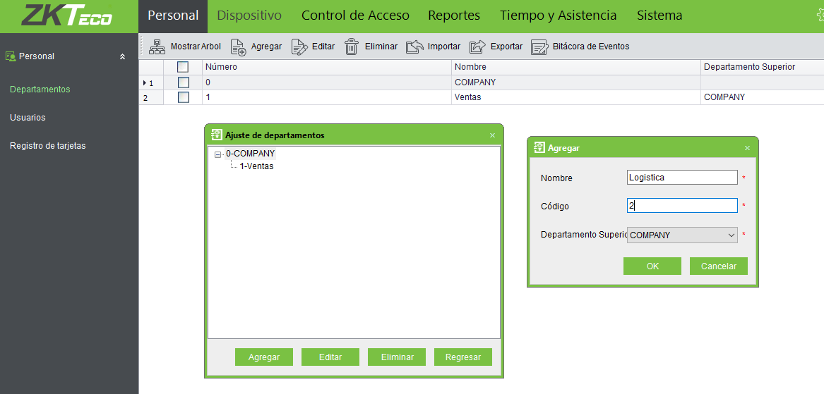 C Mo Configurar Empresa Y Departamentos En El Software Zkaccess Centro De Ayuda